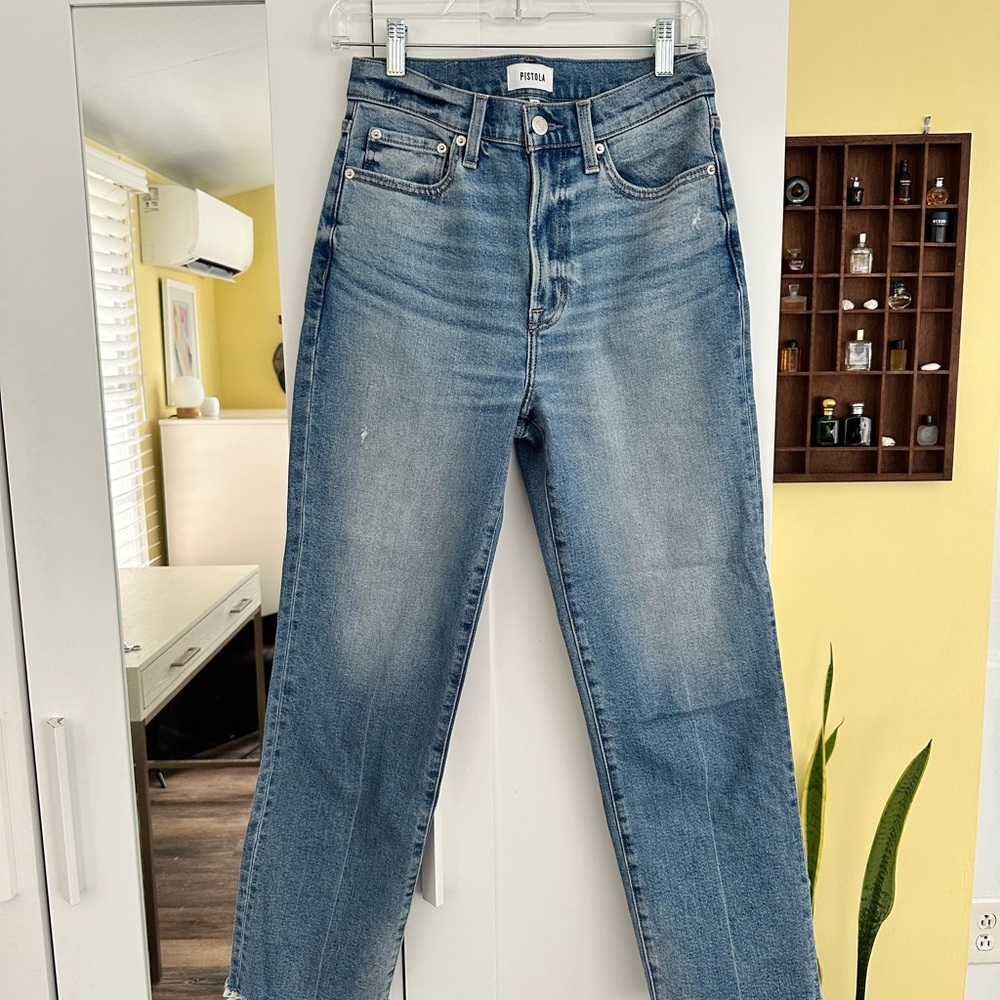 Pistola Women’s Straight Cropped Jeans Raw Hem- Size 27